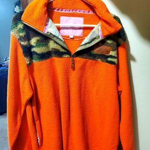 1/4 zip sweater Camo/blaze orange